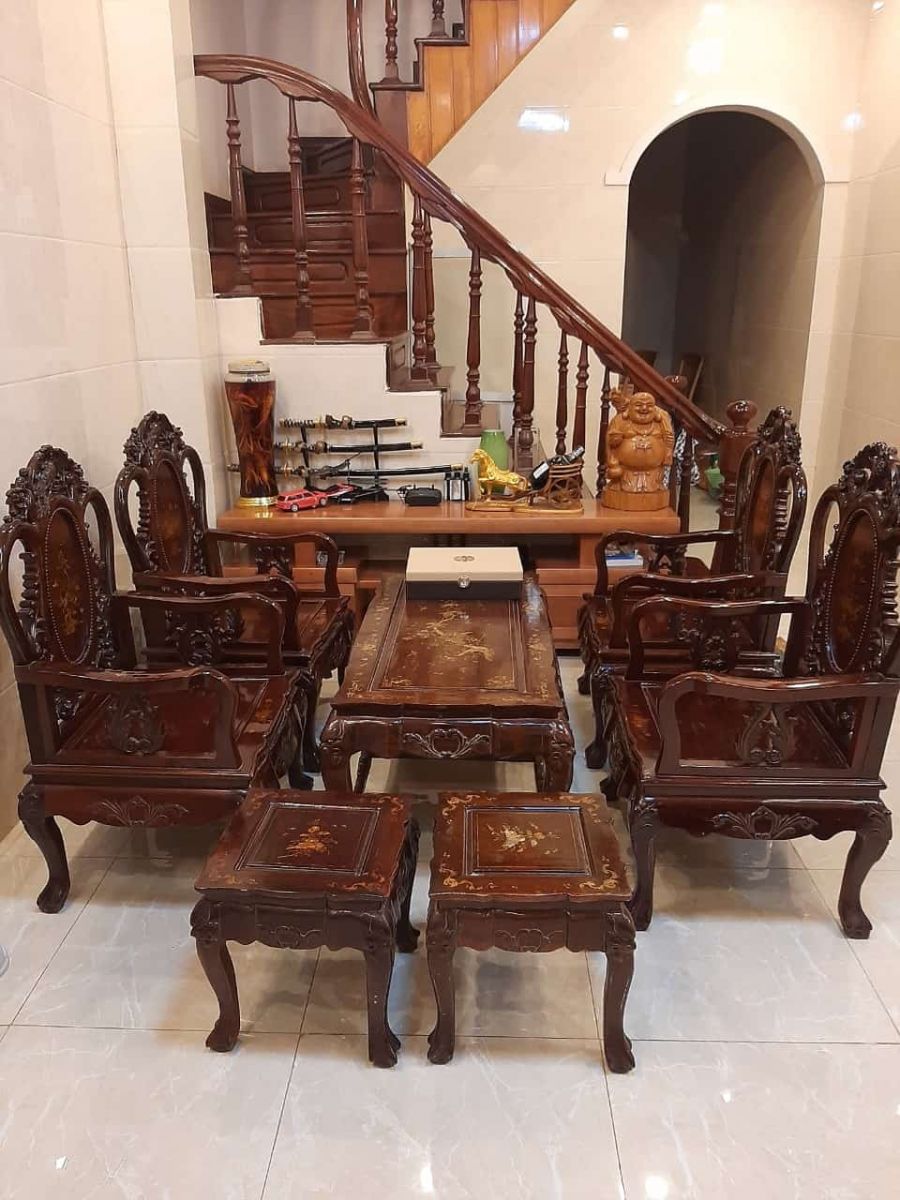 Bộ bàn ghế gỗ trắc cũ